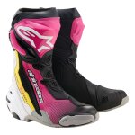 Bottes moto alpinestars supertech r black / magenta / white / yellow - 37