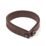 Bracelet cuir helstons star argent / marron Bracelet cuir helstons star argent / marron