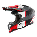 Casque cross airoh aviator 3 monarch grey / red matt - m