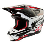 Casque cross alpinestars s - m5 action 2 black / white / bright red ece 22. 0