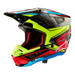 Casque cross alpinestars s - m5 action 2 black / yellow fluo / bright red ec