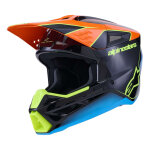 Casque cross alpinestars sm3 fray black / orange / yellow fluo glossy - m