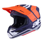 Casque cross alpinestars sm7 core orange / blue matt - xs