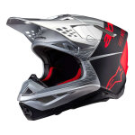 Casque cross alpinestars supertech s - m10 flood silver / black / orange flu