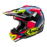 Casque cross arai mx - v block rose / jaune fluo / bleu - xs Casque cross arai mx - v block rose / jaune fluo / bleu - xs