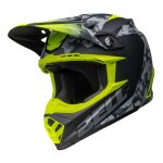 Casque cross bell moto - 9 mips venom noir camouflage / jaune hi - viz mat -