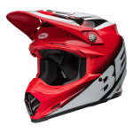 Casque cross bell moto - 9s flex rail gloss red / white - l