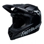 Casque cross enfant bell moto - 9 mips fasthouse mat noir / blanc - ys / ym