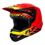 Casque cross enfant fly racing kinetic menace rouge / noir / jaune - y - s