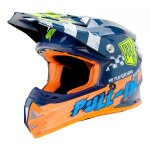 Casque cross enfant pull - in trash navy / orange - s