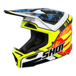 Casque cross enfant shot furious kid flash blue / neon yellow glossy - ym