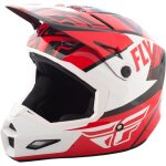 Casque cross fly racing elite guild rouge / blanc / noir - l