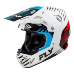 Casque cross fly racing formula cp slice blanc / rouge / cyan - m