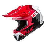 Casque cross hjc c50 primal mc1 rouge / blanc / noir brillant - xs