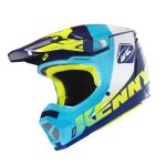 Casque cross kenny performance bleu / blanc / turquoise - xs