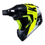 Casque cross kenny performance graphic noir / jaune fluo / argent - m