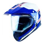 Casque cross mt helmet synchrony duosport vintage blanc - bleu - rouge - xl