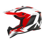 Casque cross nox n633 fusion blanc / rouge - l