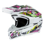 Casque cross scorpion vx - 15 evo air horror blanc / rose / vert - s Casque cross scorpion vx - 15 evo air horror blanc / rose / vert - s