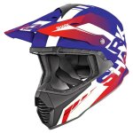 Casque cross shark varial anger bleu / blanc / rouge - xs