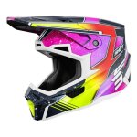 Casque cross shot lite racing blue / neon yellow pearly - s