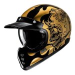 Casque int�gral hjc v60 flame mc9 or / argent / noir brillant - m