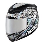 Casque int�gral icon airmada mechanica argent - 3xl