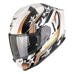 Casque int�gral scorpion exo - 1500 air etoile blanc / noir / or - xs
