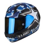 Casque int�gral scorpion exo - 390 army noir mat / bleu - xxl