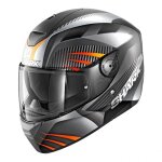 Casque int�gral shark d - skwal mercurium noir / anthracite / orange - s
