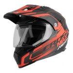 Casque int�gral trail astone crossmax road noir / rouge fluo - xs