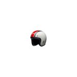 Casque jet bell custom 500 ace caf� stadium gloss argent / rouge / noir -