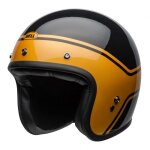Casque jet bell custom 500 dlx streak brillant noir / or - xs