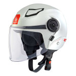 Casque jet enfant mt helmets lite solid gloss pearl white - y - s