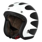 Casque jet gasoline caf� racer s250 noir / blanc brillant (ece 22. 05) -