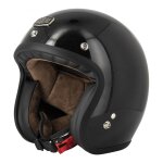 Casque jet gasoline caf� racer s250 noir paillet� brillant (ece 22. 0