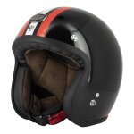 Casque jet gasoline caf� racer s250 noir / rouge / blanc brillant (ece 22