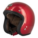 Casque jet gasoline caf� racer s250 rouge paillet� brillant (ece 22.