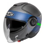 Casque jet hjc i40 unova mc4hsf gris / bleu / vert (ece 22. 05) - m