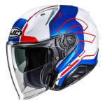 Casque jet hjc rpha 31 dereen mc21 bleu / blanc / rouge brillant - xs