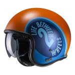 Casque jet hjc v30 harvey mc27sf orange / bleu mat (ece 22. 05) - 2xl