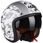 Casque jet lazer mambo evo camo argent / blanc / gris mat - l