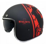 Casque jet mt helmets le mans 2 sv divenire noir / rouge - xs