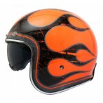 Casque jet mt helmets le mans 2 sv flaming orange fluo / noir - xs