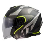 Casque jet mt helmets thunder 3 sv gris mat - jaune fluo - xxxl