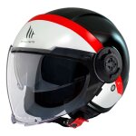 Casque jet mt helmets viale sv s 68 unit black / white / red matt - 2xs