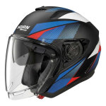 Casque jet nolan n40 - 6 duetto 343 noir / bleu / rouge brillant - m
