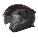 Casque jet nox n130 klint noir mat / orange - xs