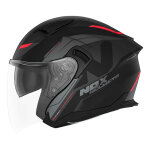 Casque jet nox n130 klint noir mat / rouge - s