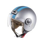 Casque jet nox n210 gris mat / bleu - s